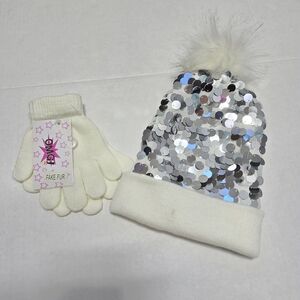 Knit Kids OMG Gloves & Hat Faux Fur Pom Pom Set NWT  $  0 Likes